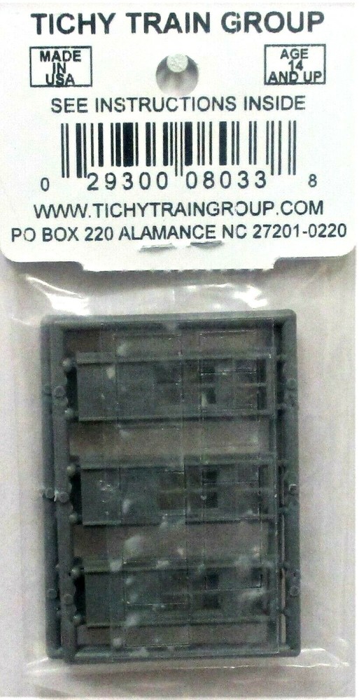 HO Scale Tichy Train Group 8033 4-Lite w/Transom Doors pkg (6)