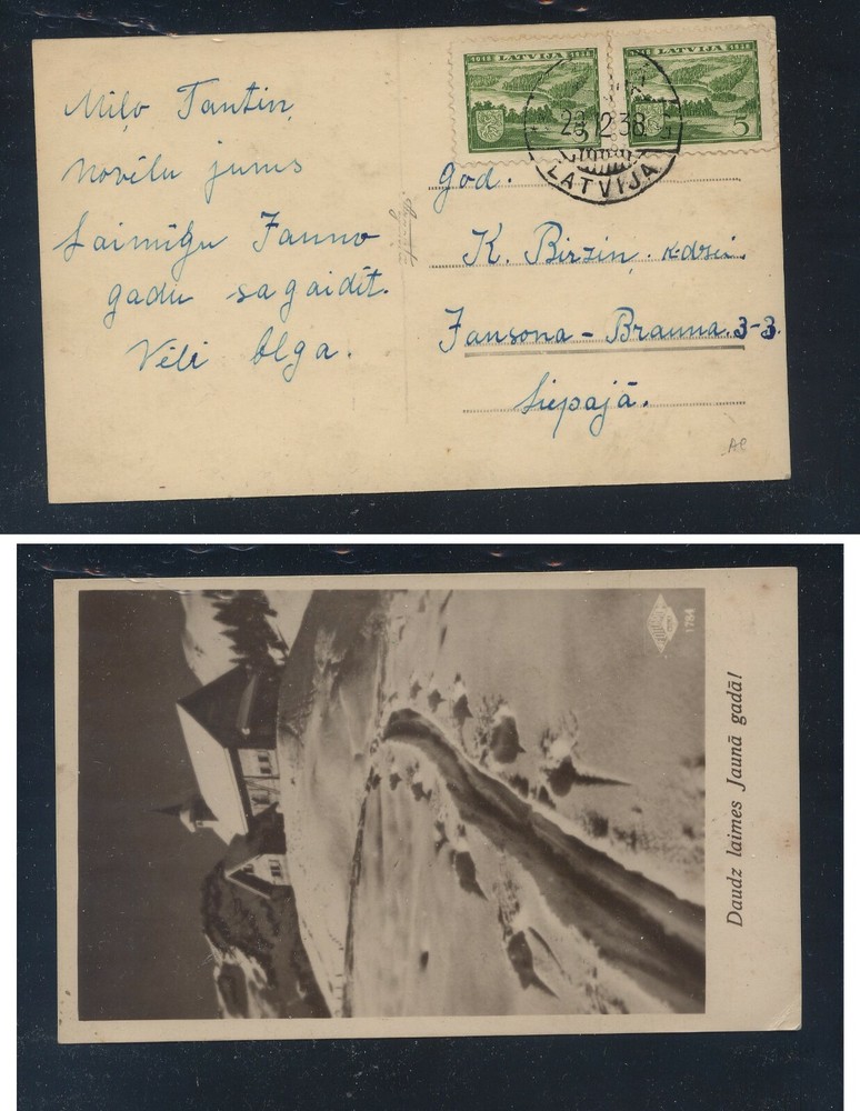 Latvia  post  card  1938
