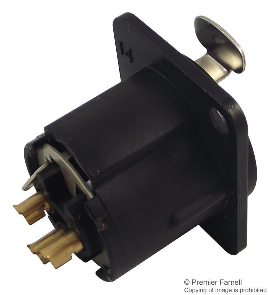 3-Pole XLR Socket, Panel Mounted, Gold Plated Contacts - NEUTRIK