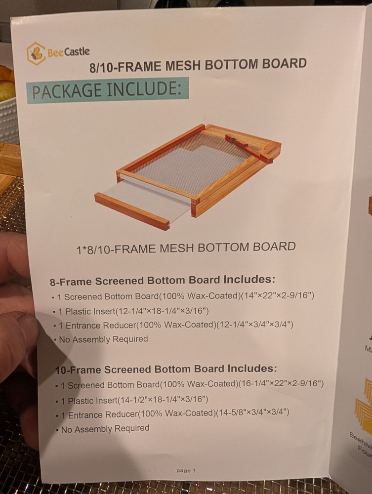 Bee Castle 8/10-FRAME MESH BOTTOM BOARD Beekeeping