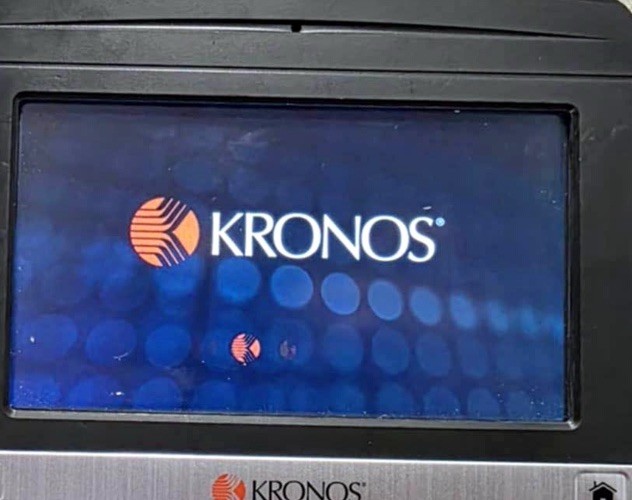 KRONOS INTOUCH 9000 8609000-028 BAR CODE BADGE READER BIOMETRIC TIME CLOCK