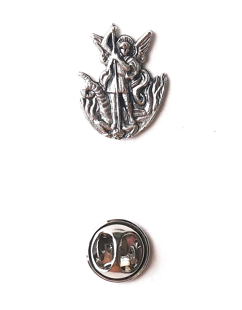 Saint Michael Silver Tone Lapel Pin