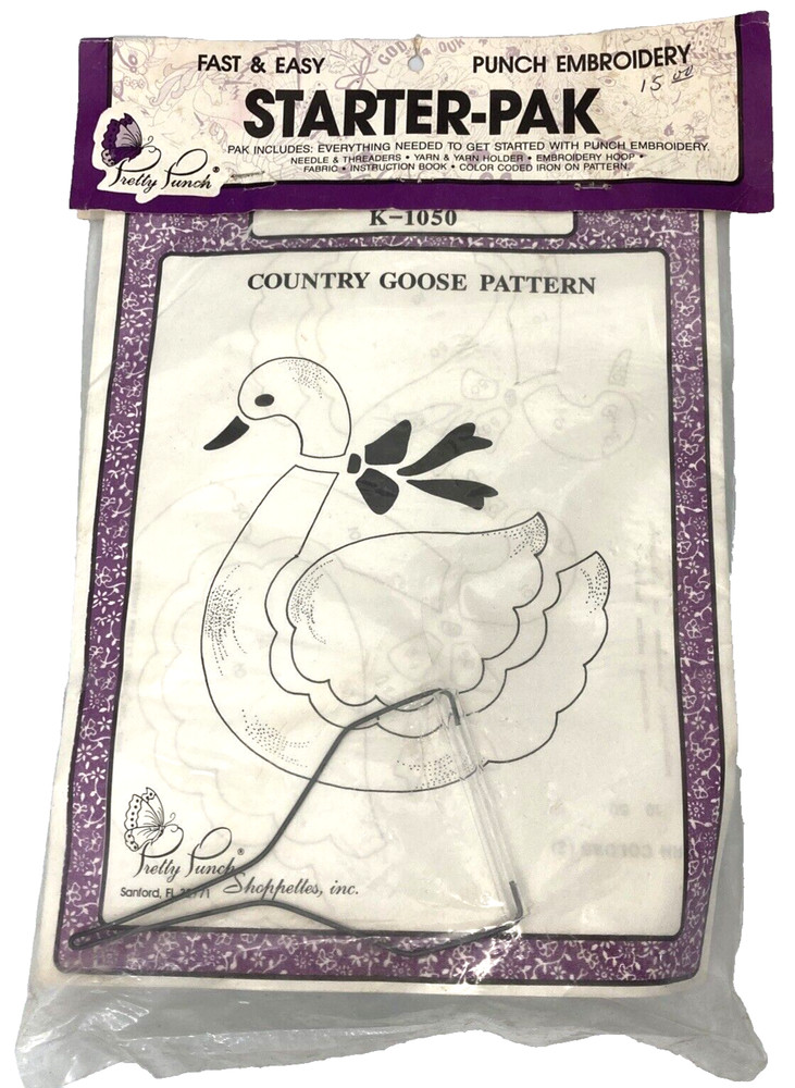 Country Goose Pattern Punch Embroidery  Kit