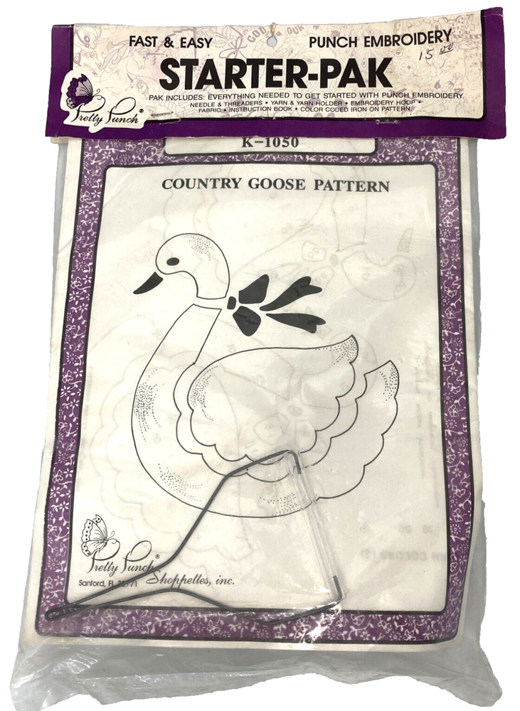 Country Goose Pattern Punch Embroidery Kit
