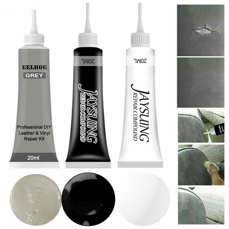 Advanced Leather Repair Kit Filler Vinyl DIY Car Seat Patch Sofa Rip Holes 20ml
