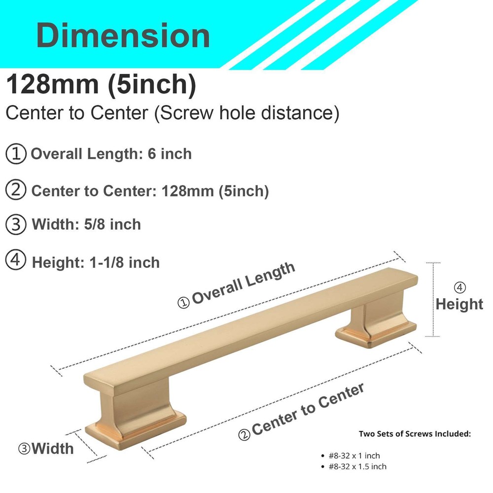 Solid Metal Brushed Champagne Gold Cabinet Pulls Knob Handle Kitchen Bathroom