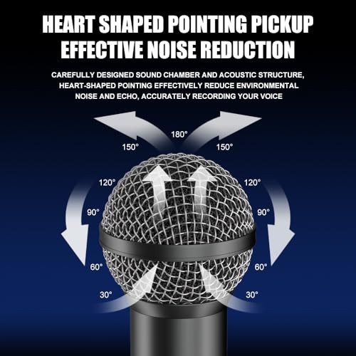 AD55 Dual Handheld Dynamic Wireless Microphone, Rechargeable Wireless Dual UHF