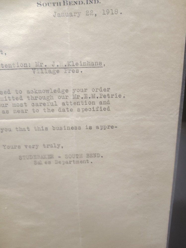 Vintage Letterhead Studebaker South bend In. 1922