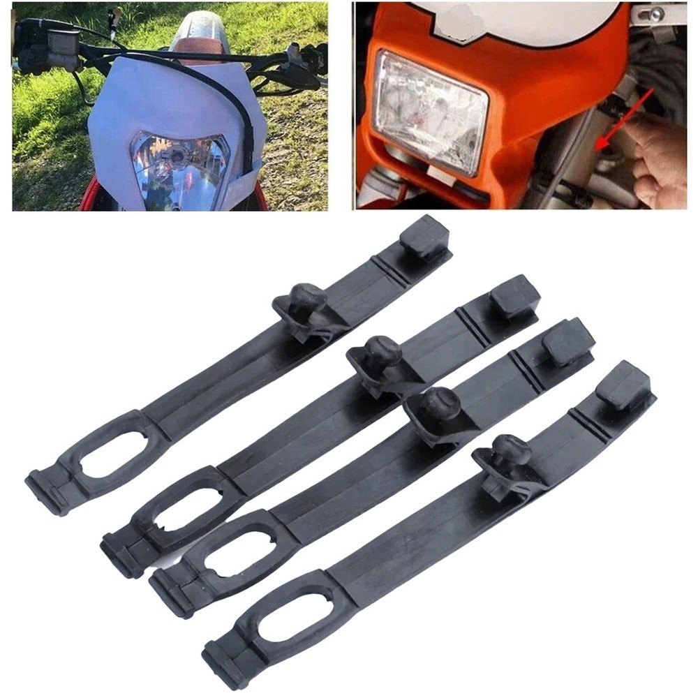 Practical 4 Pack of Motorcycle Headlight Rubber Straps Suitable for Biking