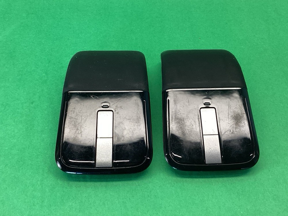 x2 Microsoft Arc Touch Surface Wireless Mouse Black - LOT OF 2 - No USB Dongle