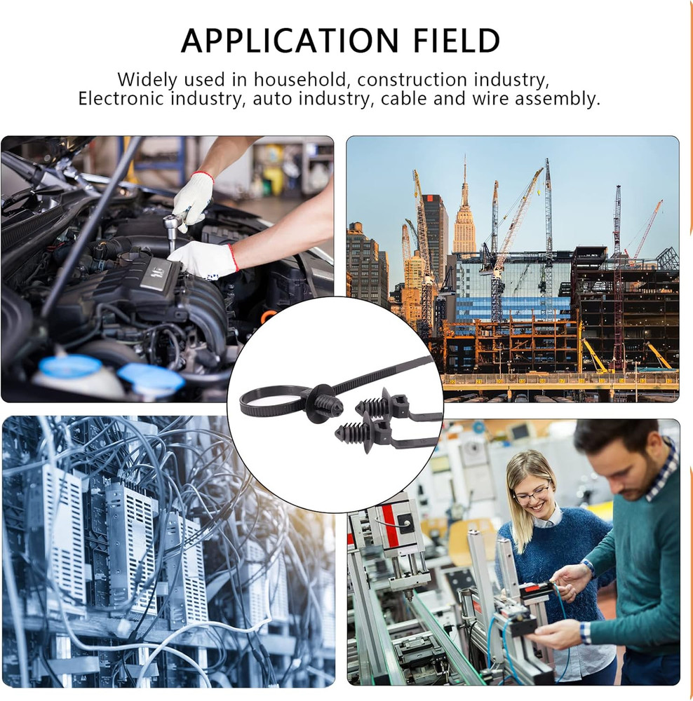 160Pcs Universal Nylon Push Mount Cable Zip Tie, Self Locking Cable Strap,Heavy