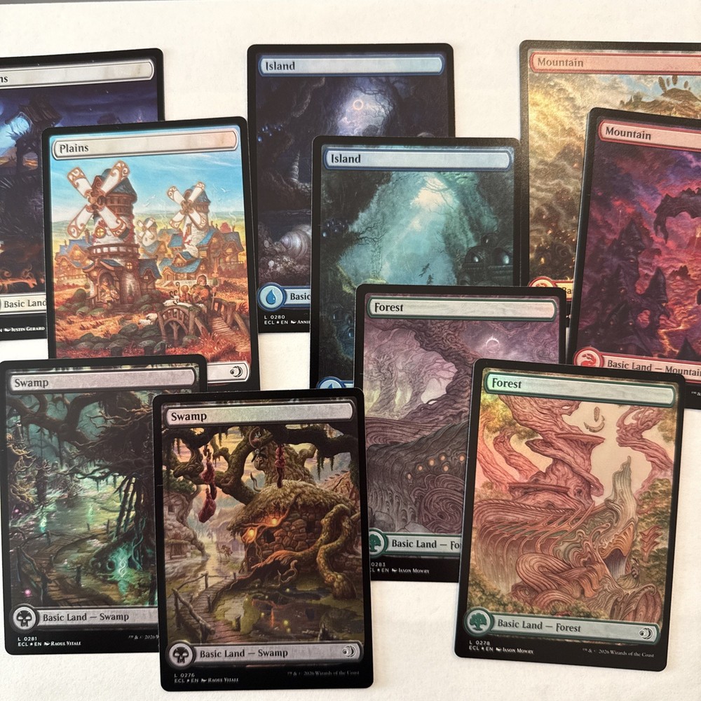 FOIL Lorwyn Eclipsed Full Art Basic Land Complete Set 10 Cards Mint Unplayed ECL