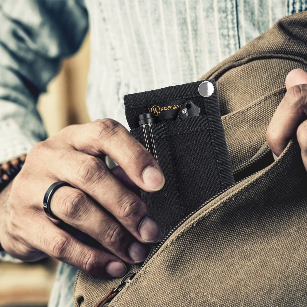 EDC Pouch, EDC Organizer, Mini Tool Pouch for Knife/Flashlight/Tactical Pen/C...