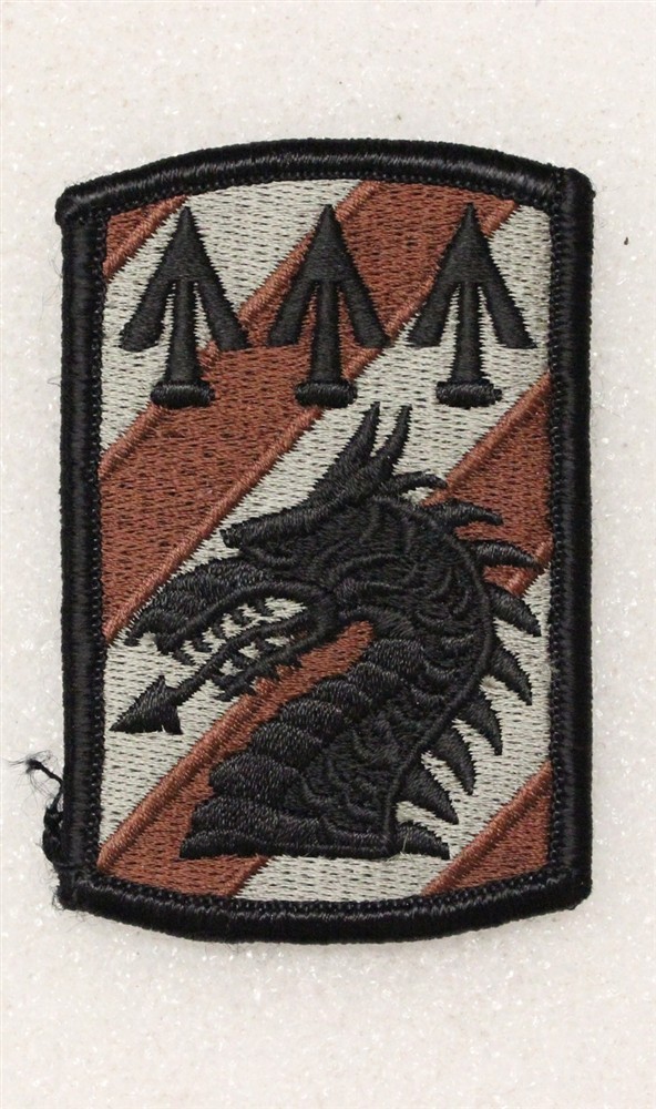 Army Patch: 3rd Sustainment Brigade - brown/gray, merrowed edge, hook & loop