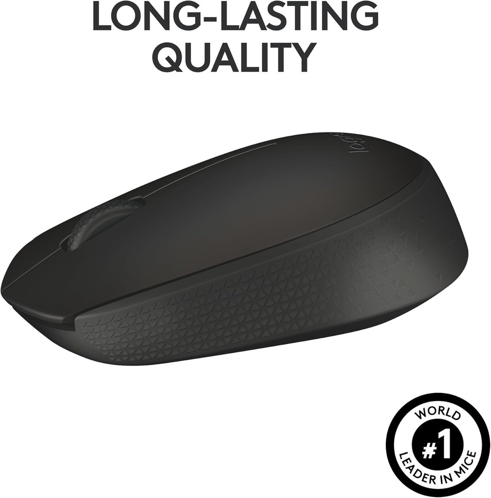 Wireless Mouse Optical Tracking Ambidextrous 12- Battery Life Black