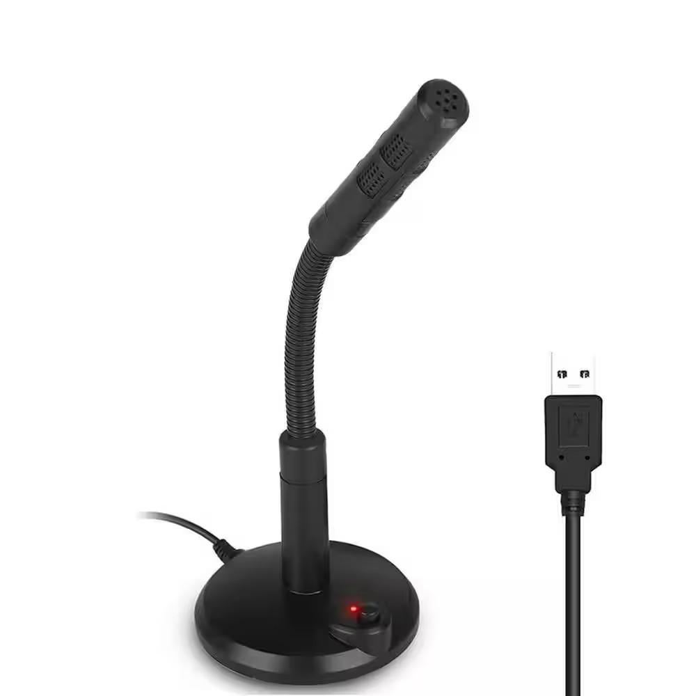 USB Computer Mini Condenser Microphone Stand Recording Mic for PC Desktop Laptop