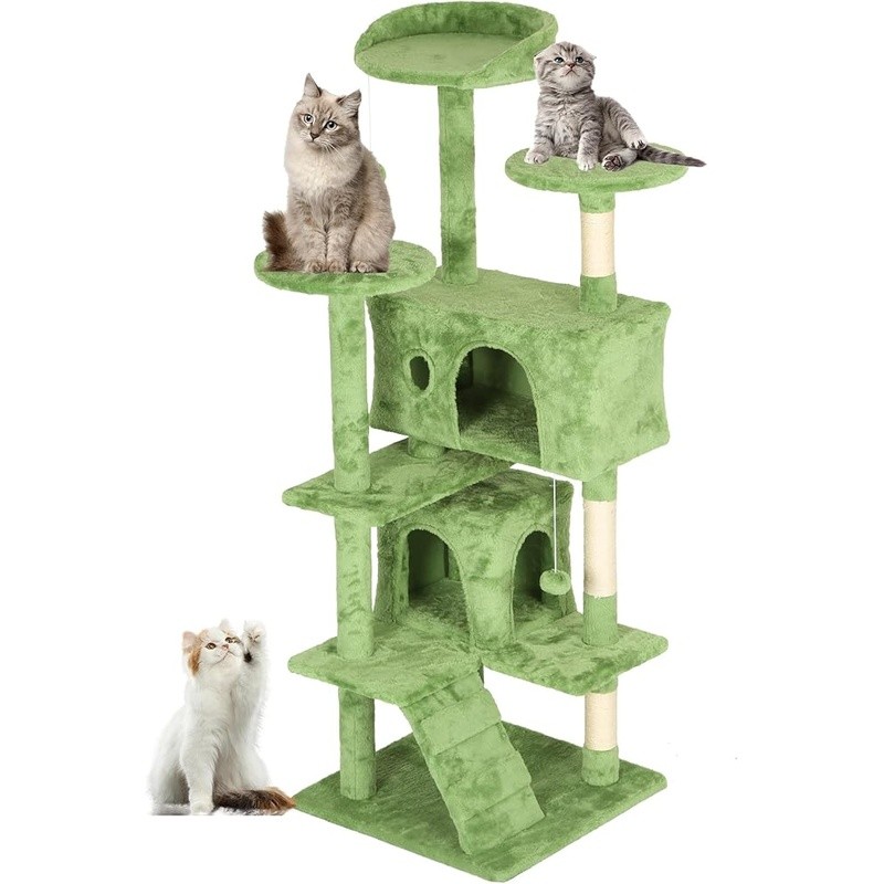 Multi-Level Cat Tree W/ Scratching Posts Cozy Beds Interactive Toys Indoor Fun