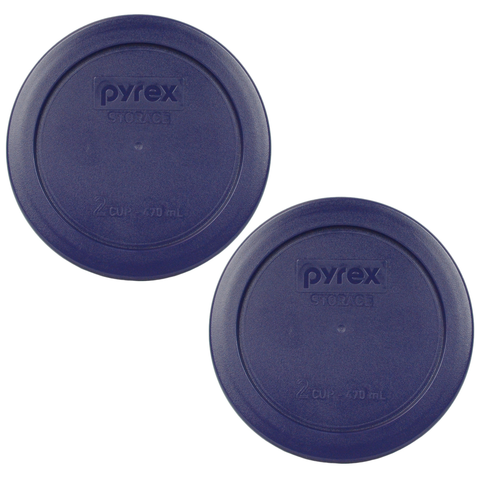 Pyrex 7200-PC Blue Plastic Storage Replacement Lid Cover, Made in USA (2-Pack)