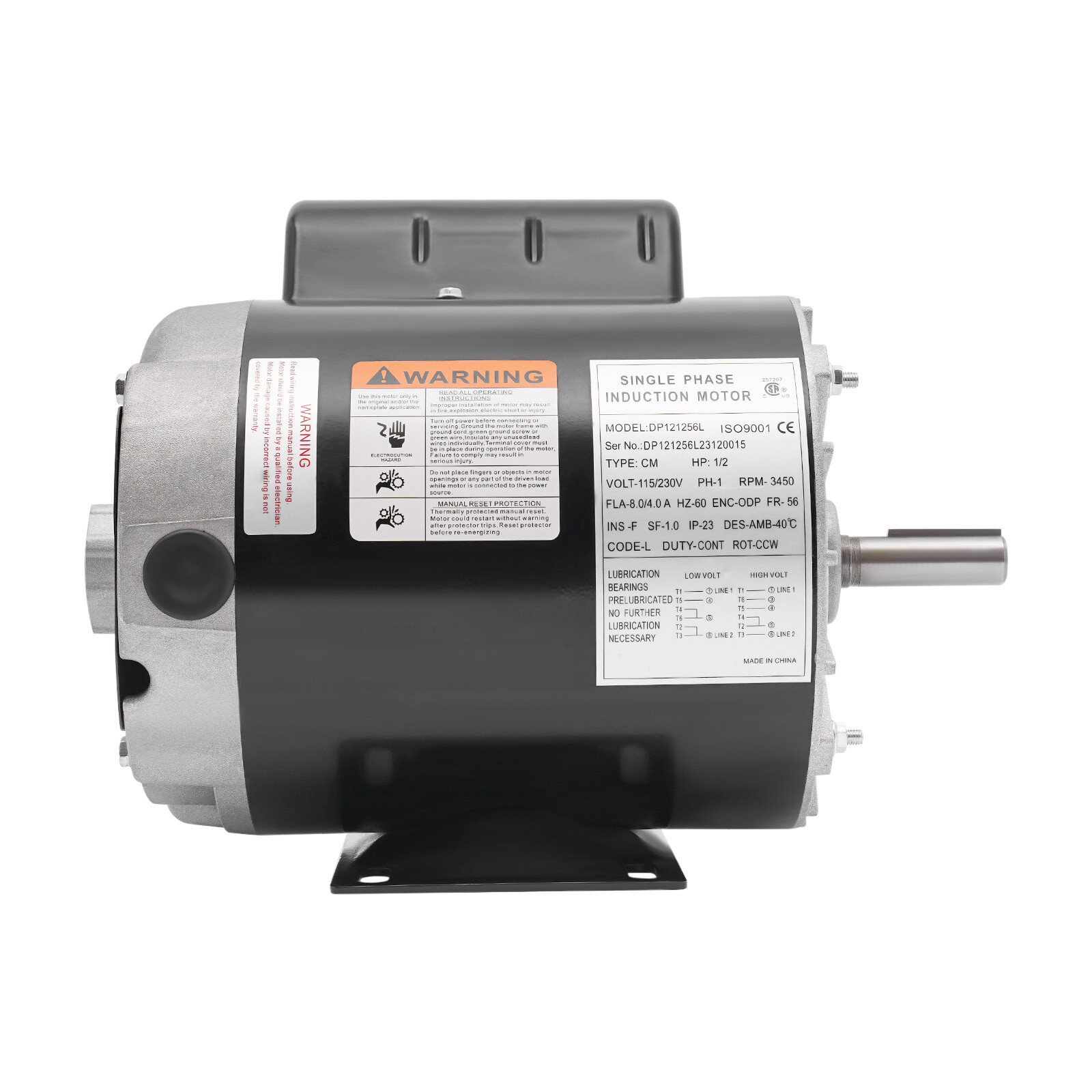 1/2HP 115/230V General Purpose Motor 3450RPM Electric Motor Single Phase New