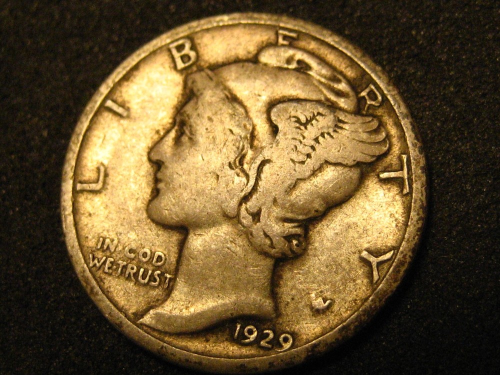1929-P 90 % Silver Mercury Head Dime #2