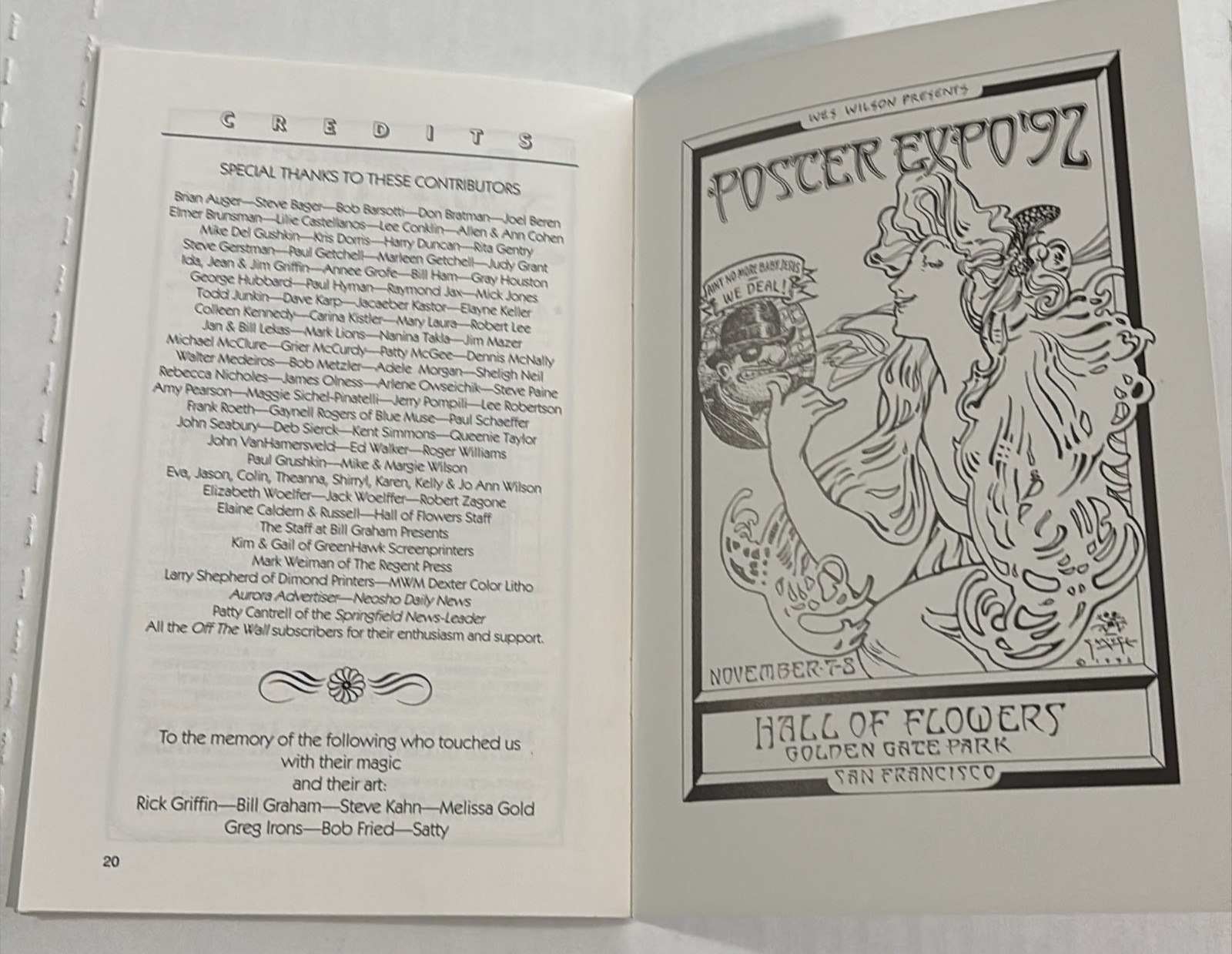 POSTER EXPO '92 Program DAVID SINGER Signed Psychedelic Art 1992 San Francisco