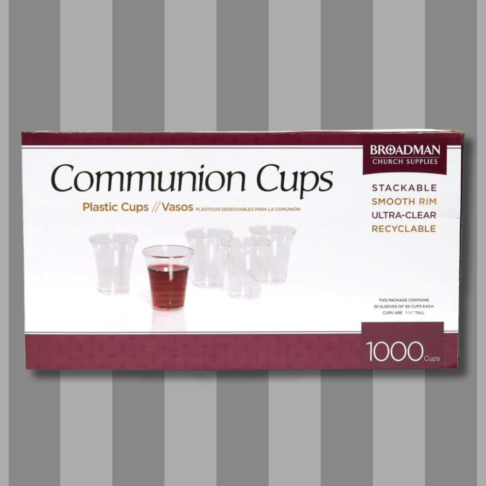 Plastic, Disposable, Recyclable Communion Cups, 1000 Co