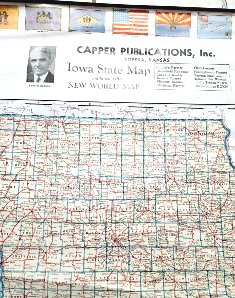 CAPPER Publications IOWA STATE MAP New world Map