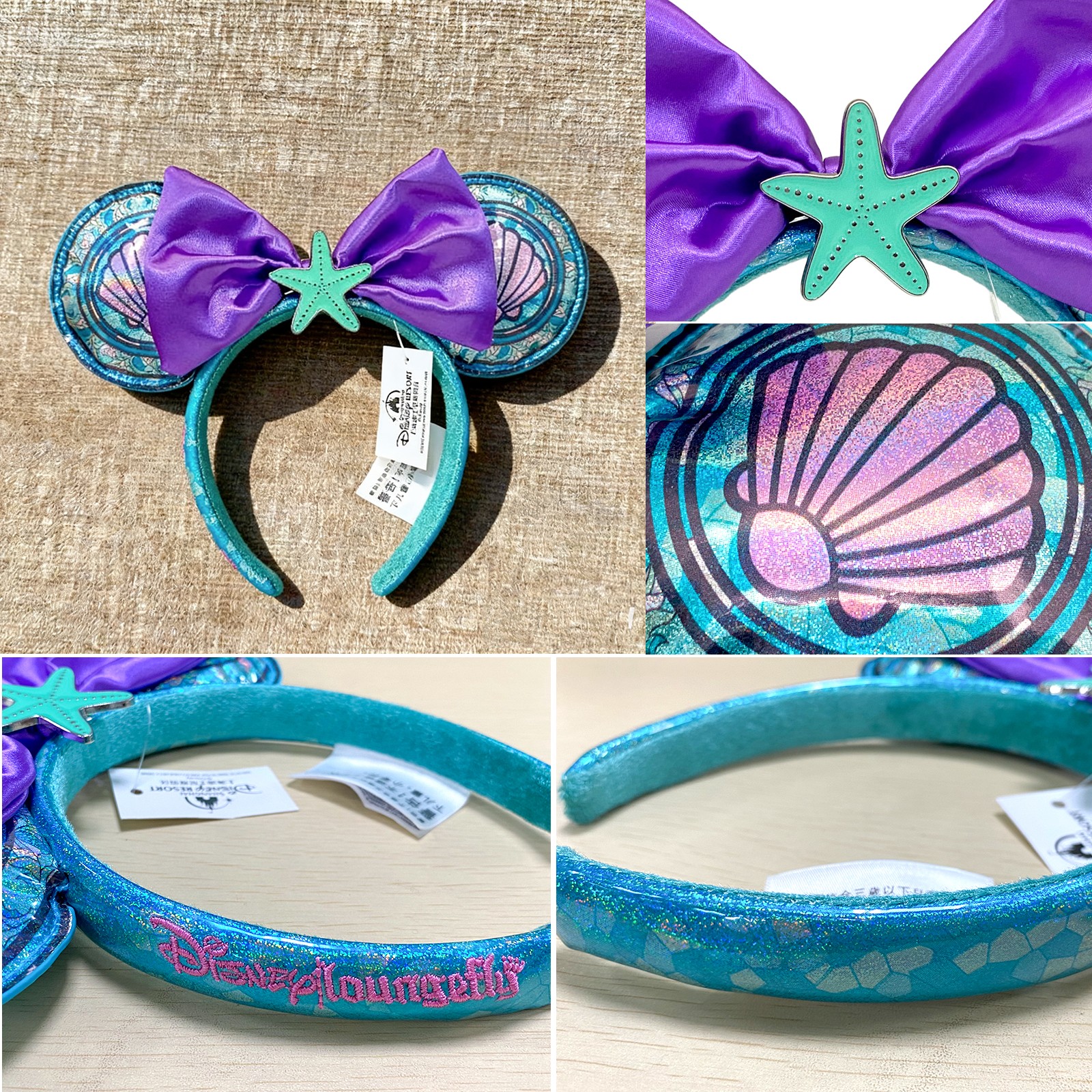 Disney- Loungefly The Little Mermaid Ariel Ear Princess Stained Glass Headband