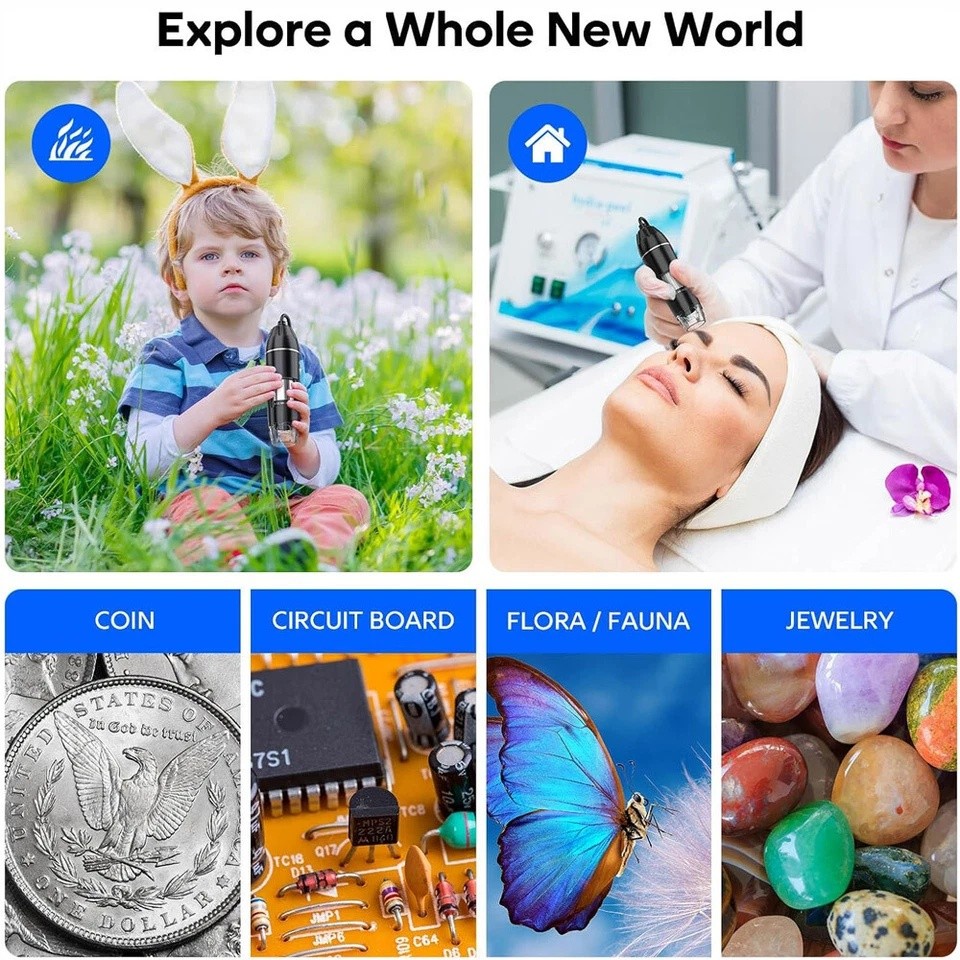 1600x Zoom 8 LED HD USB Microscope Digital Magnifier Endoscope Video Camera US