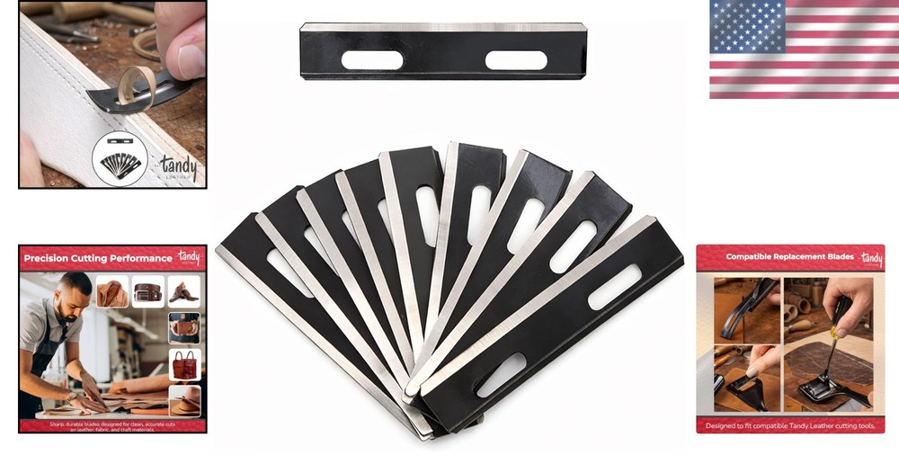 10-Pack Precision Blades - Essential Replacement for Leather Crafting Tools