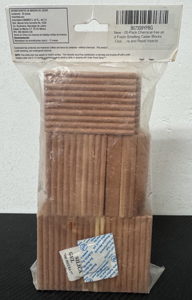 CedarFresh 100% Cedar Blocks 20 Pack Moth Protector Closet Drawer Storage