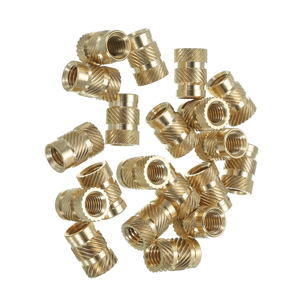 20 Pcs M6 Threaded Inserts Knurled Nuts Brass Heat-Set Inserts for 3D Printing