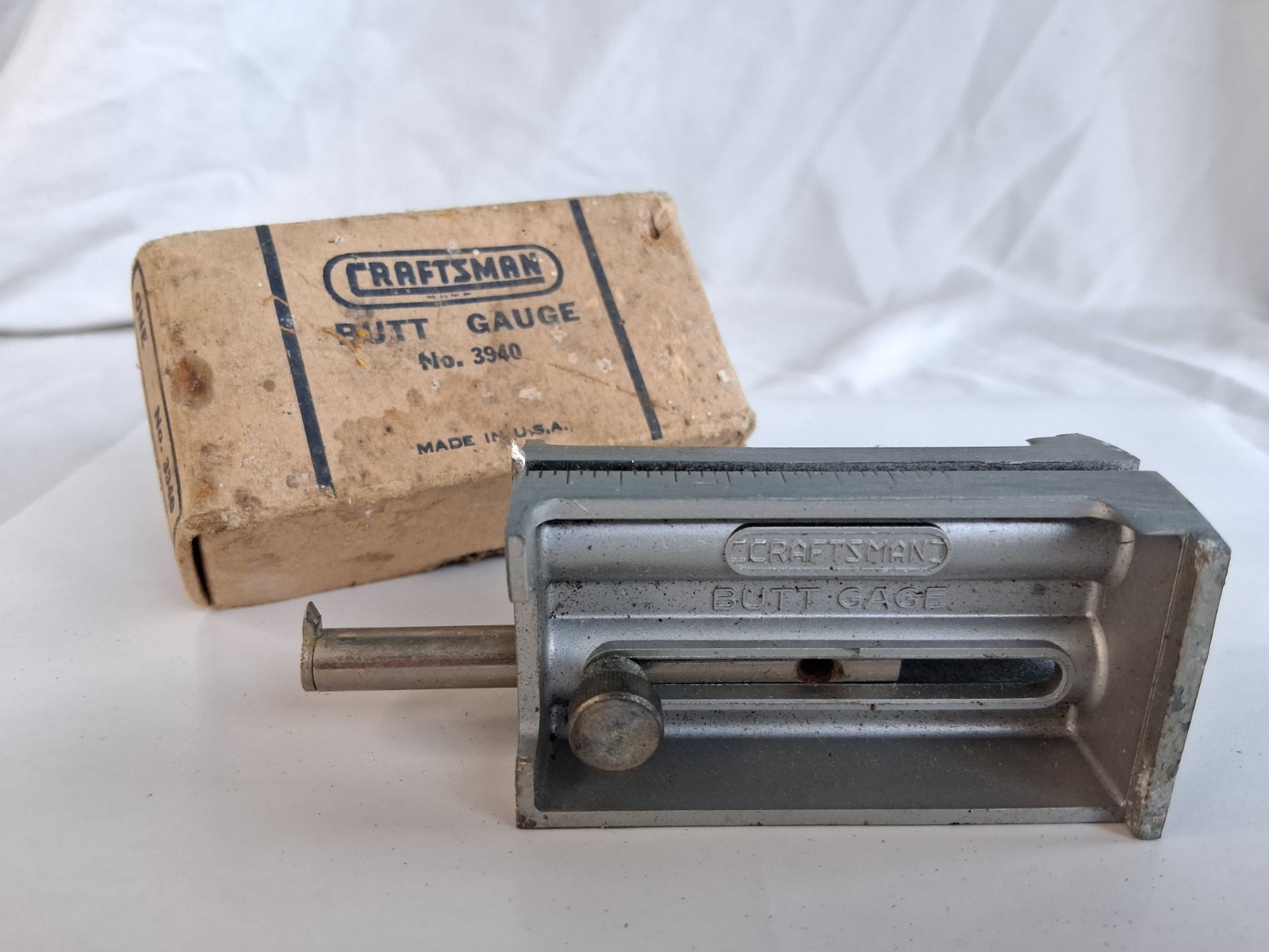 Vintage Craftsman No. 3940 Mortise Butt Gage Marking Scribe Tool - Made in USA