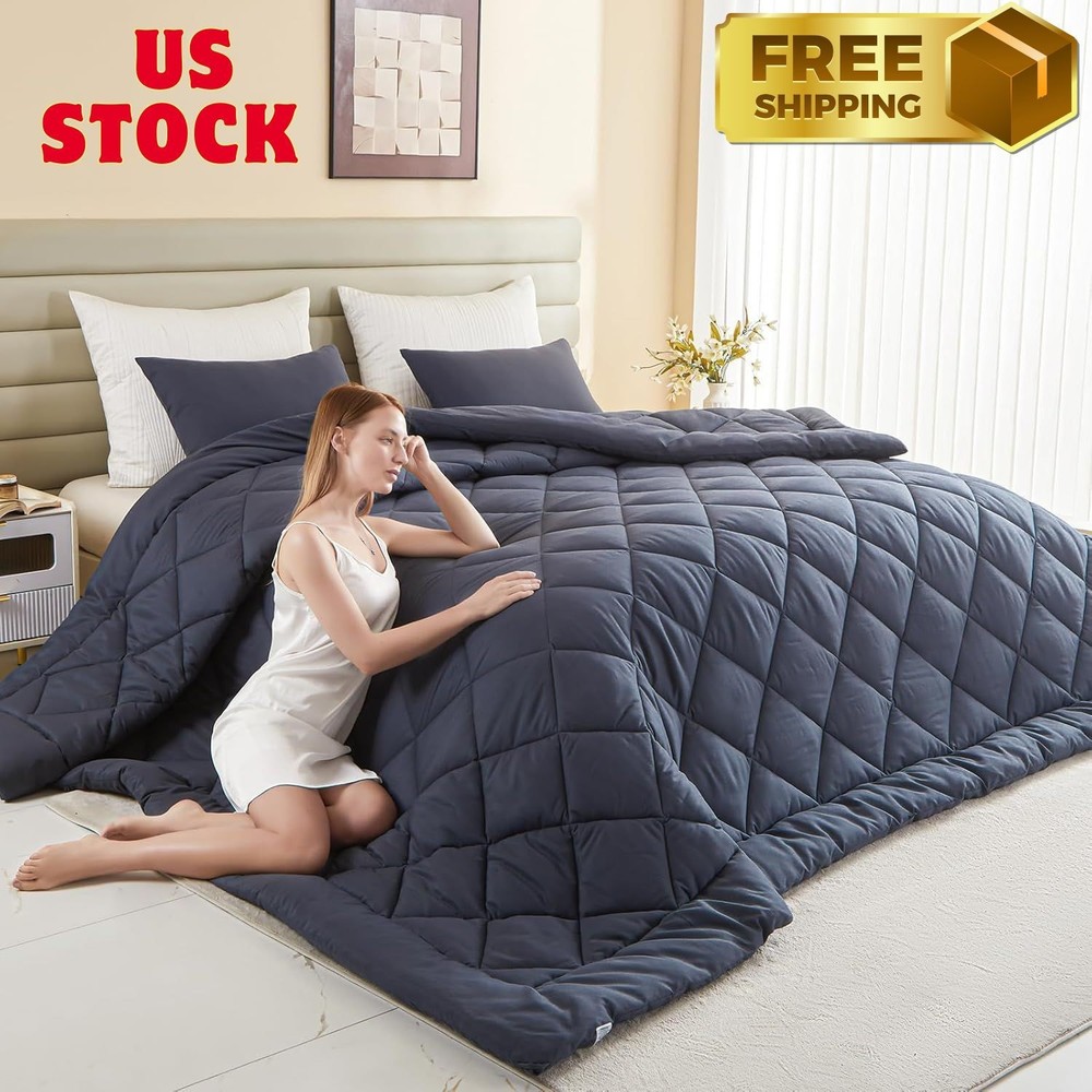 128x120 Oversized King Comforter, Extra Large King Size Comforter Oversized- Gre