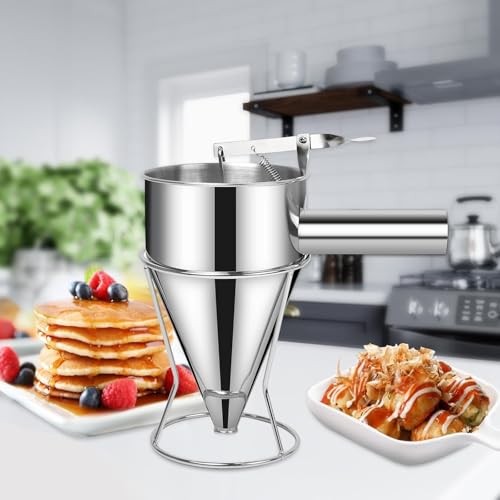 20 OZ Multi-Functional Pancake Batter Dispenser, Multi-Caliber Stainless 600ml