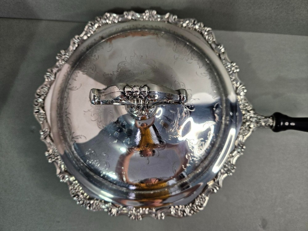 Webster Wilcox Silver Plated Ornate Chafing Dish with Lid 2 pc.