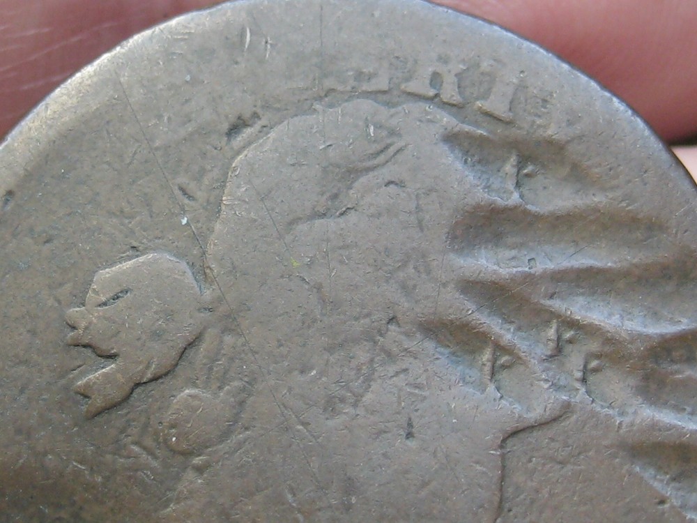 1807 Draped Bust Large Cent Penny- Rotated Reverse Die Mint Error