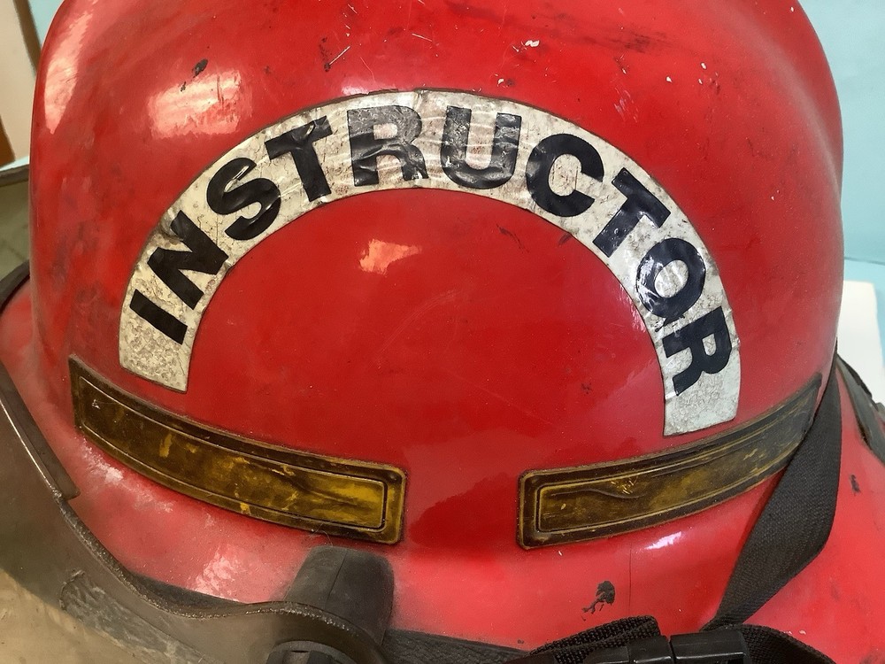 Instructor Fire Helmet Cairns & Bros. Red with Shield