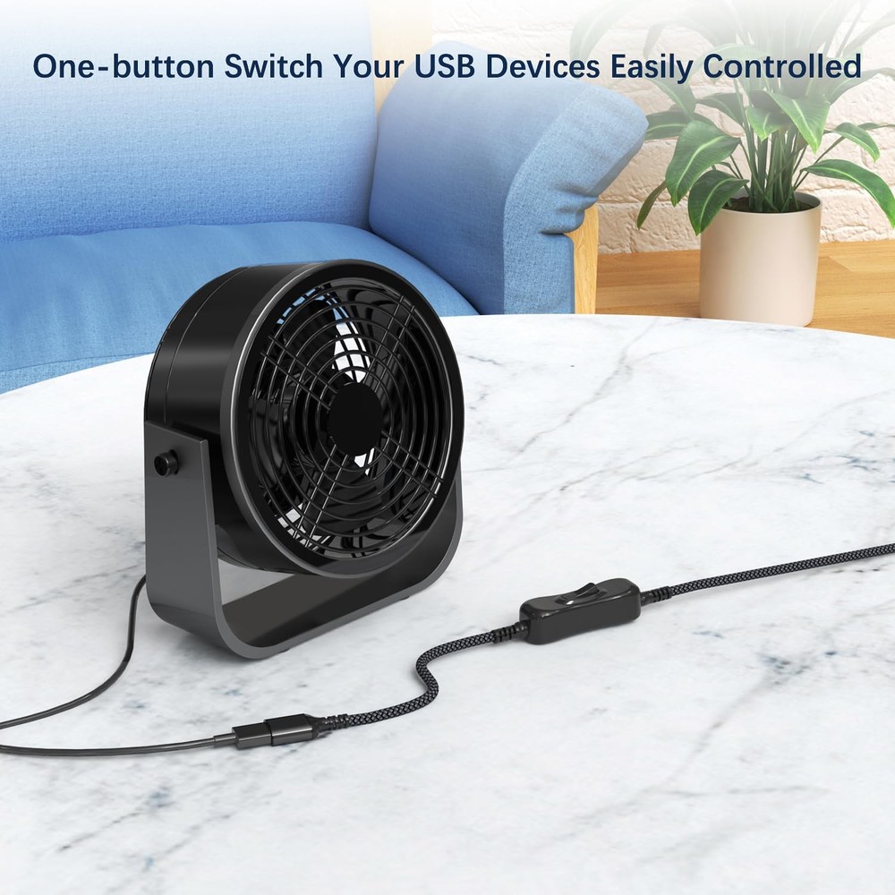Itramax USB On Off Switch Cable,USB Extension Cable Support 6.6FT/2M, Black