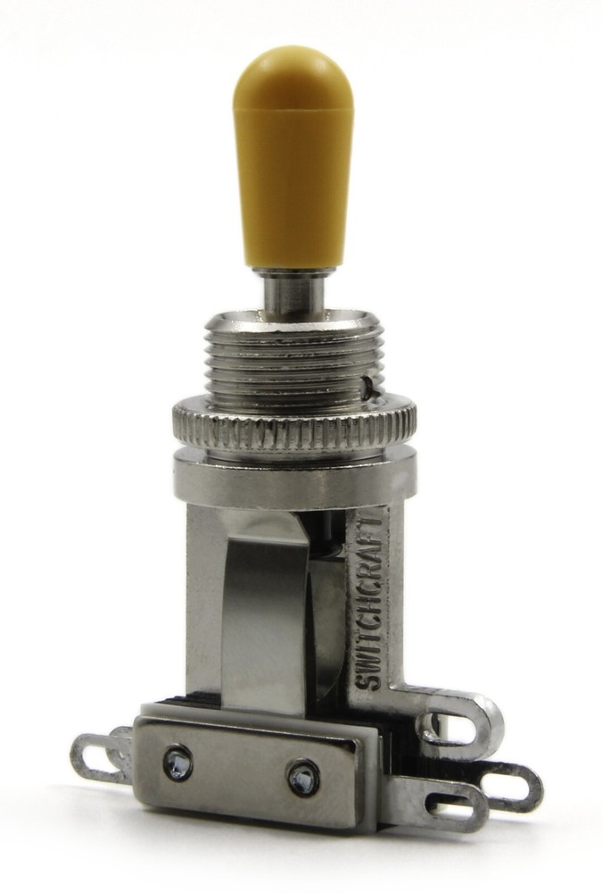 Switchcraft  Short Straight 3-way Toggle Switch w/ Amber Switchcraft Tip