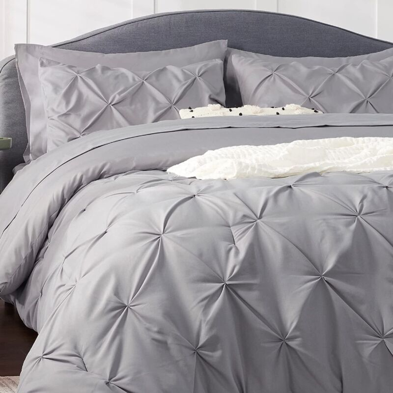 Bedsure King Size Comforter Set - Bedding 7 Pieces, King, Gray