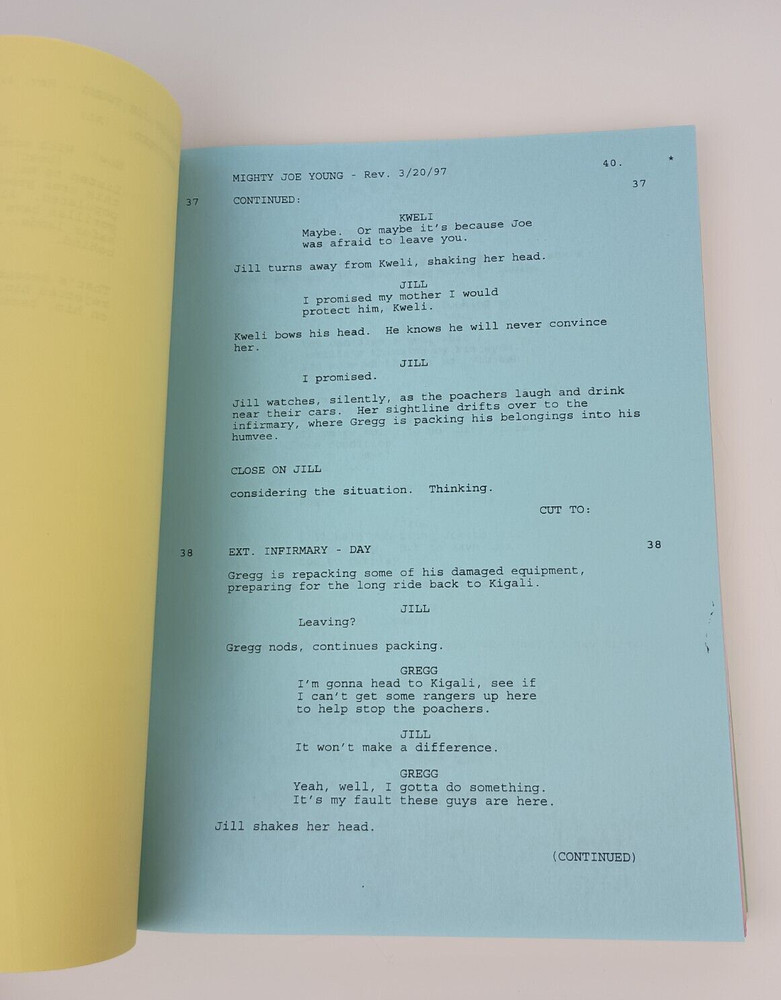 Mighty Joe Young Original Script with multiple revision page colors