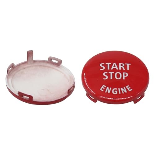 Red Start Stop Engine Key Button Switch Cover with Ring Cover Sticker