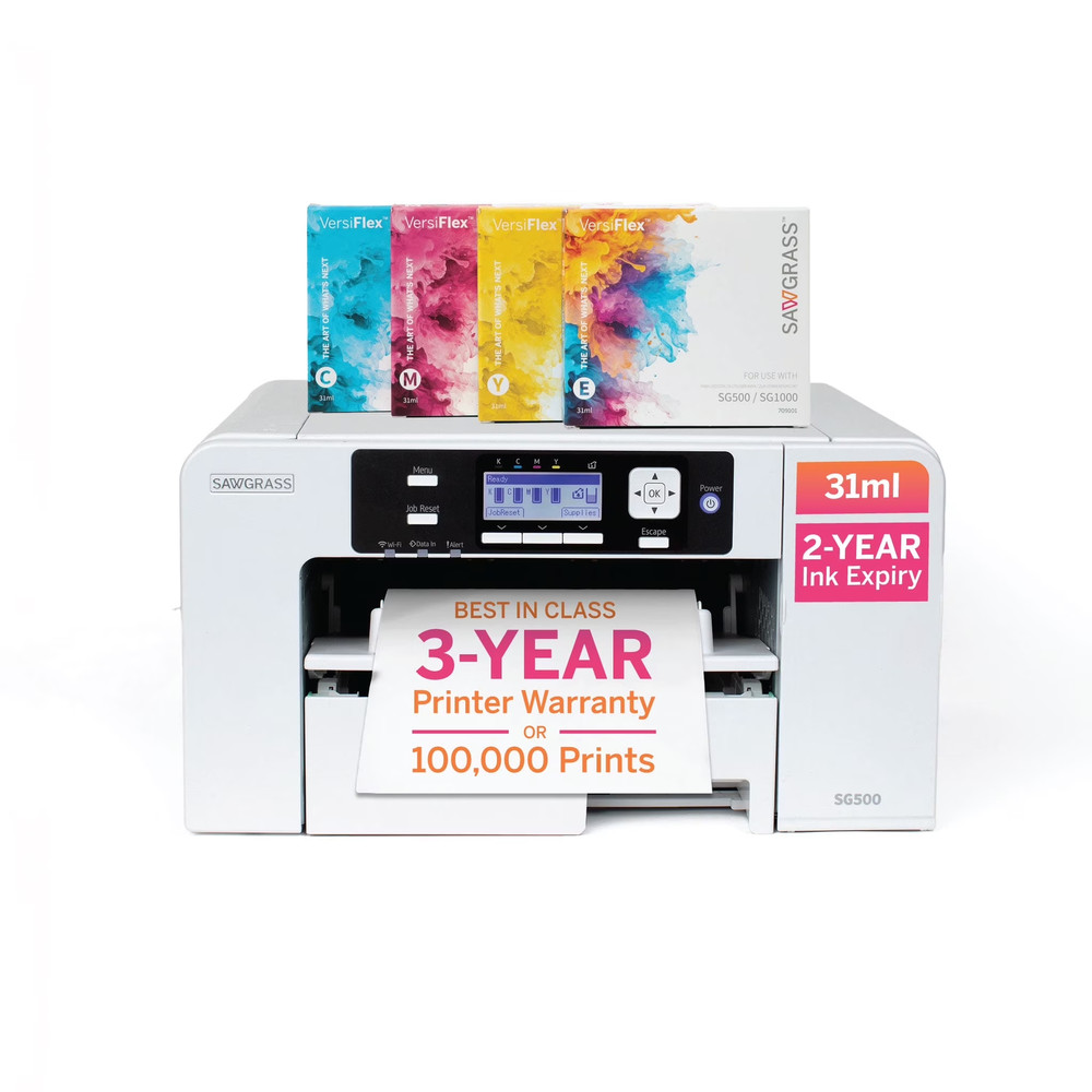 SG500 Versiflex Sublimation Printer Bundle with 4 Versiflex Inks and 100 Shee...