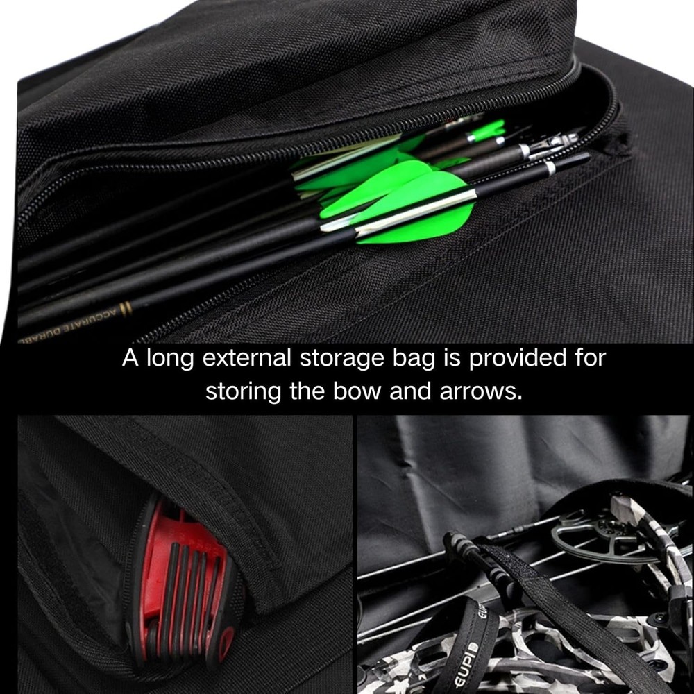 Compound Bow Case 45 Soft Bow Bag with Arrow Pocket Backpack Straps Archery Gear
