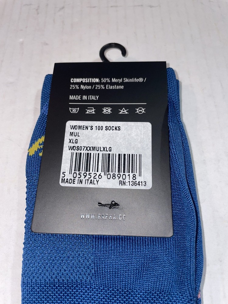RAPHA WOMENS 100 Socks - REGULAR- Size XLG NWT