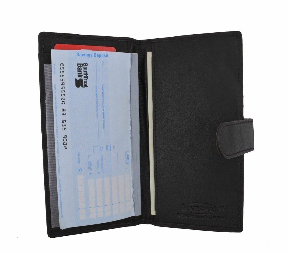 Genuine Leather PLAIN Checkbook Cover Brown with Snap Closure NEW!!!