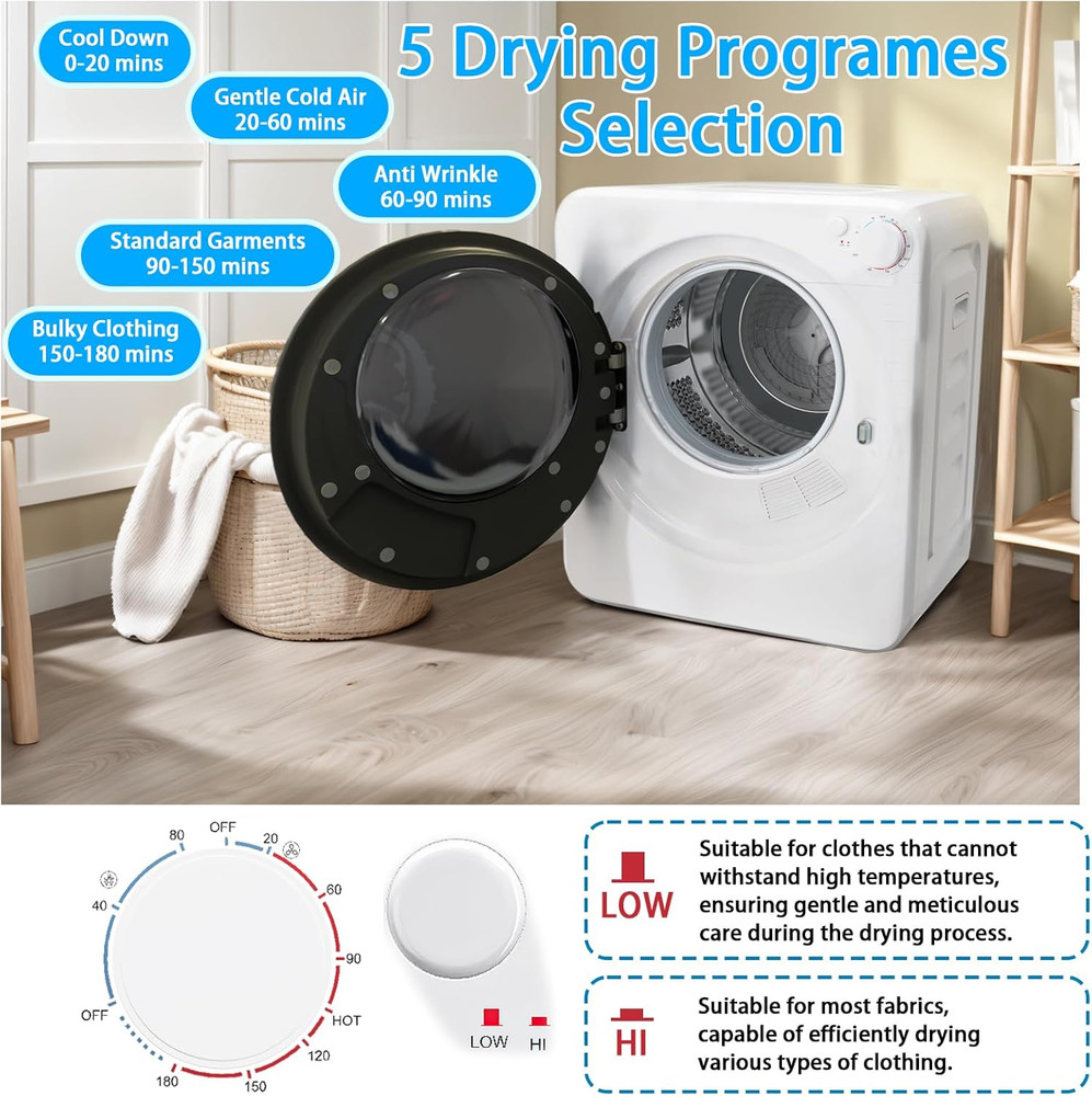 Compact Washer and Dryer Combo Set, 2.0Cu.Ft Full-Automatic Washing Machine with
