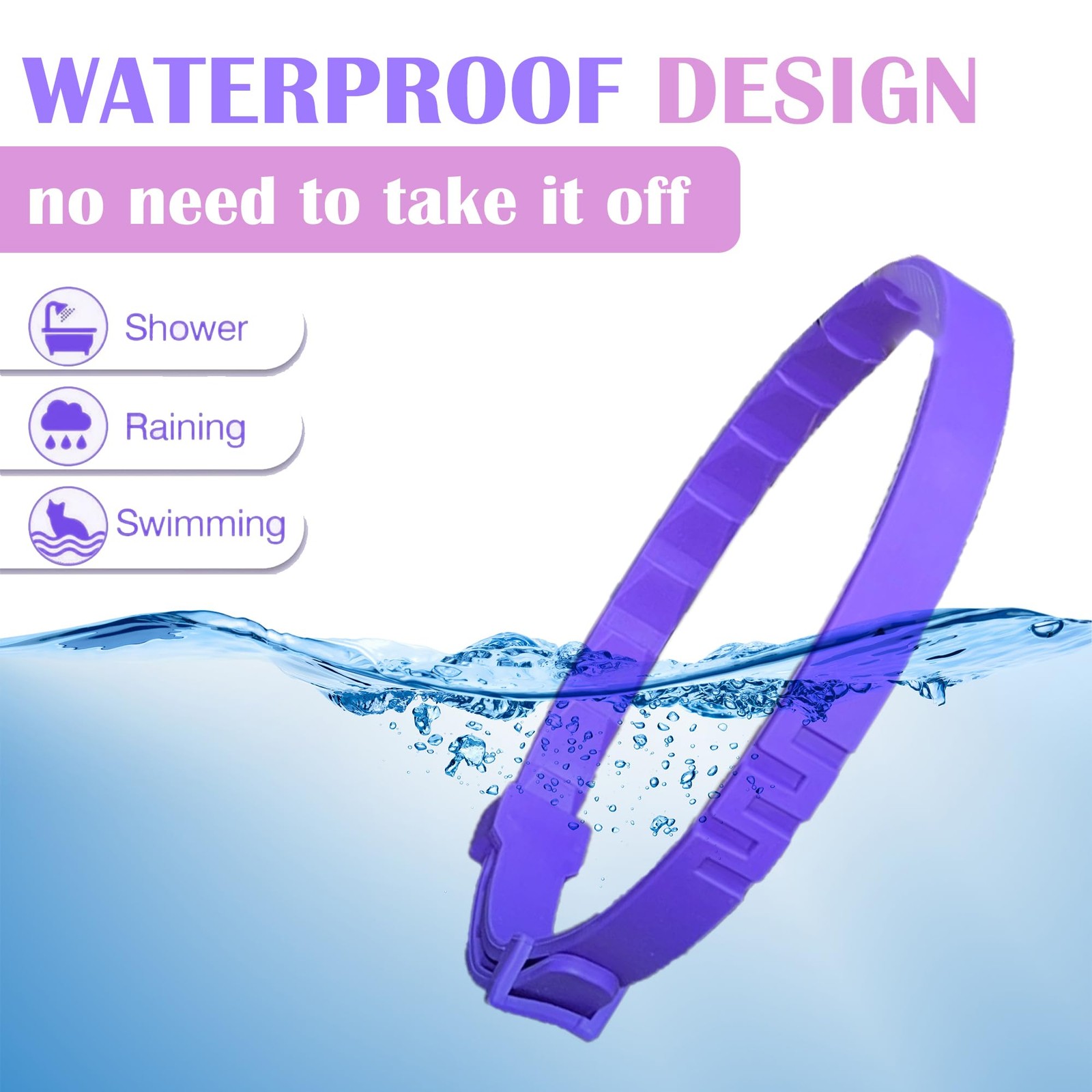 Minasuki 4 Pack Calming Collar for Cats - Long-Lasting Anxiety & Purple