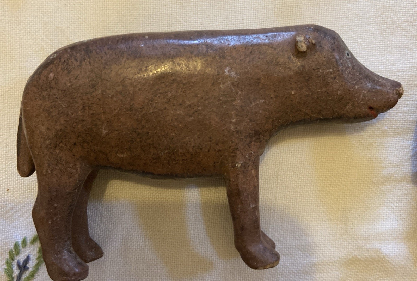 Victorian 19th Century 2 Hand Made Folk Art Pigs. Primitive / Naiave. Folk Art